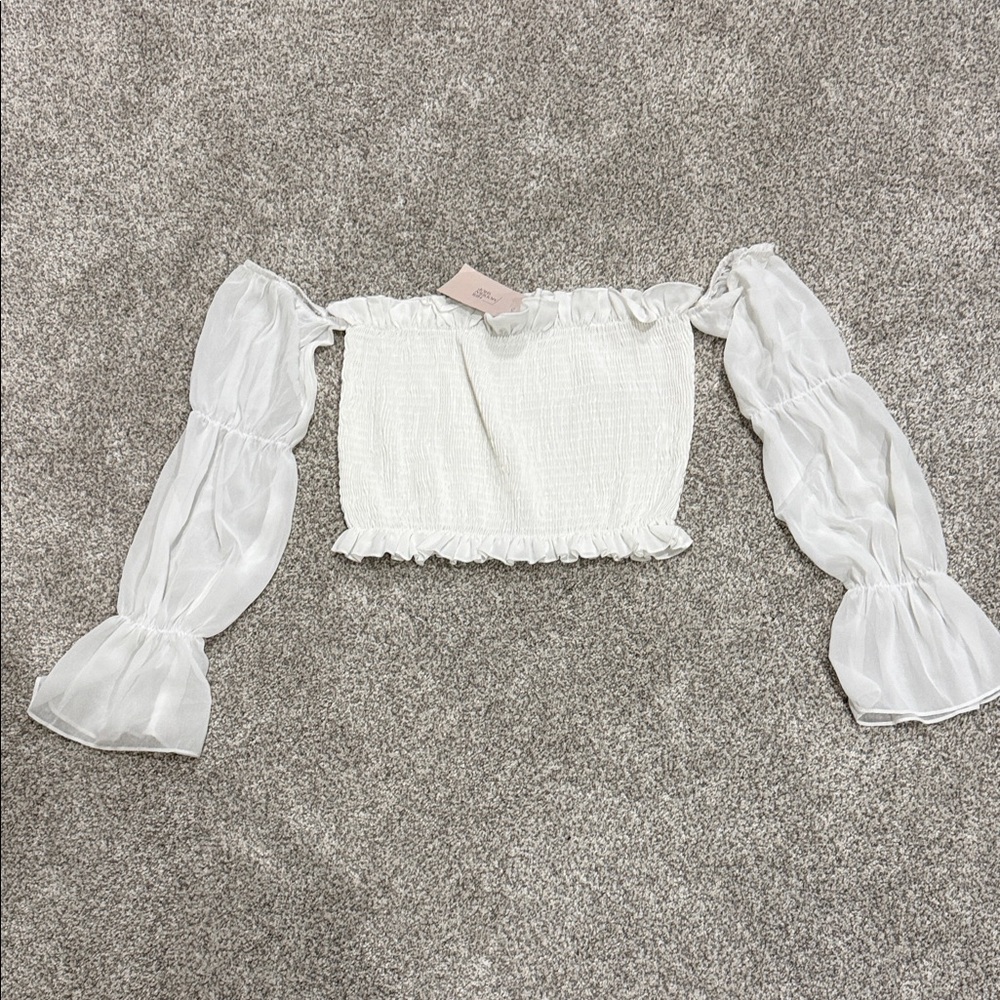 Whimsical Tube Top W/ Ruffled sleeves